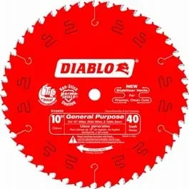 10-In. 40-TPI Carbide-Tipped Finishing Saw Blade