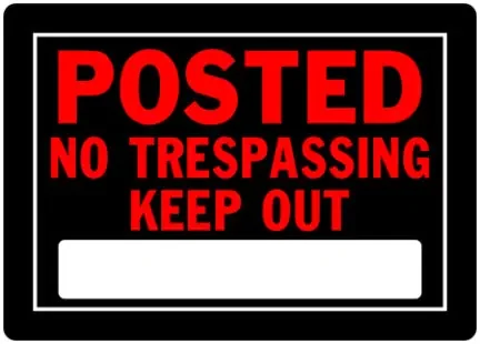 10 X 14 BLACK AND RED KEEP OUT SIGN
