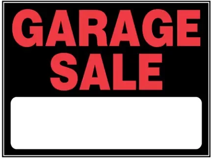 15 X 19 BLACK AND RED GARAGE SALE SIGN