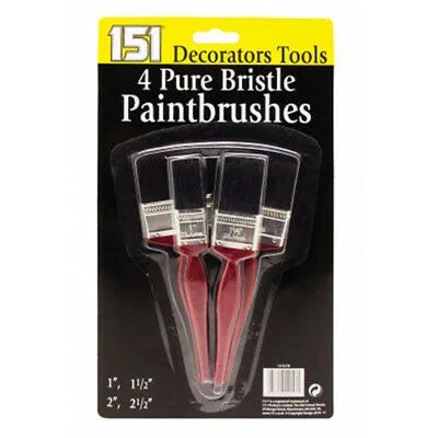 151 Decorators Tools Pure Bristle Paintbrushes 4 Pack