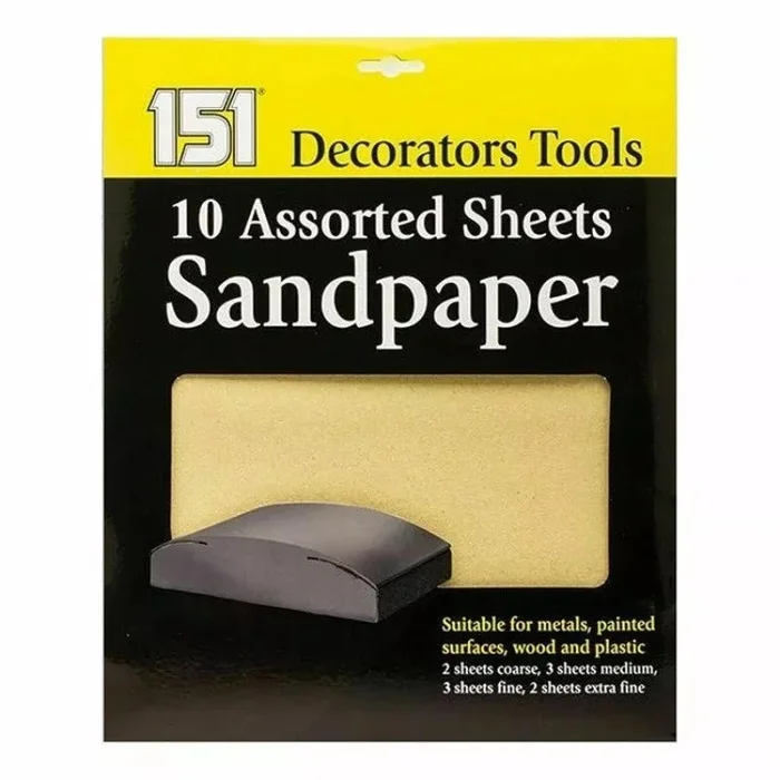 151 Sandpaper Assorted Sheets 10 Pack