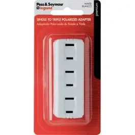 15A White Triple Plug In Adapter