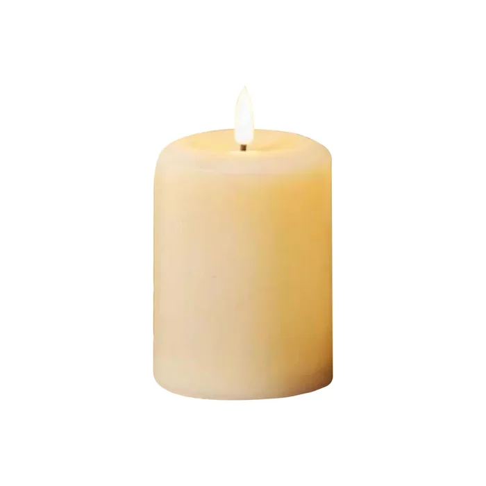 18cm Battery Operated Cream Flickering Flameless LED Pillar Candle