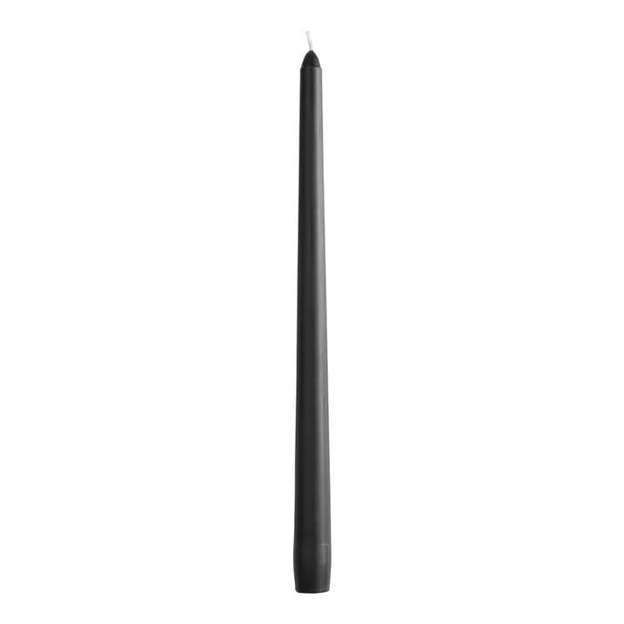 2 Pack Tall Black Taper Candles Set of 2