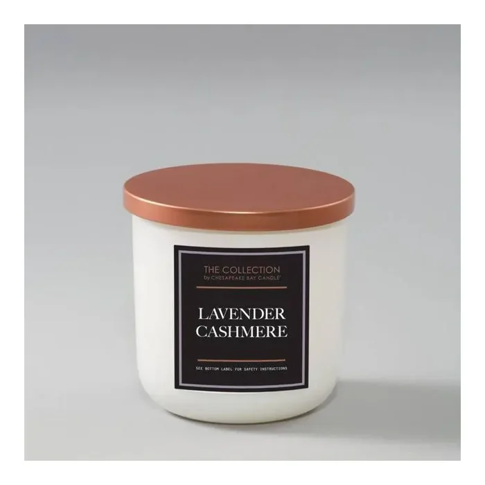 2-Wick White Glass Lavender Cashmere Lidded Jar Candle 12oz – The Collection by Chesapeake Bay Candle