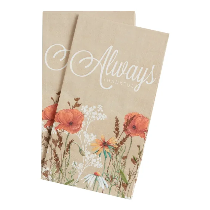 20 Count Always Thankful Paper Guest Napkins Set Of 2