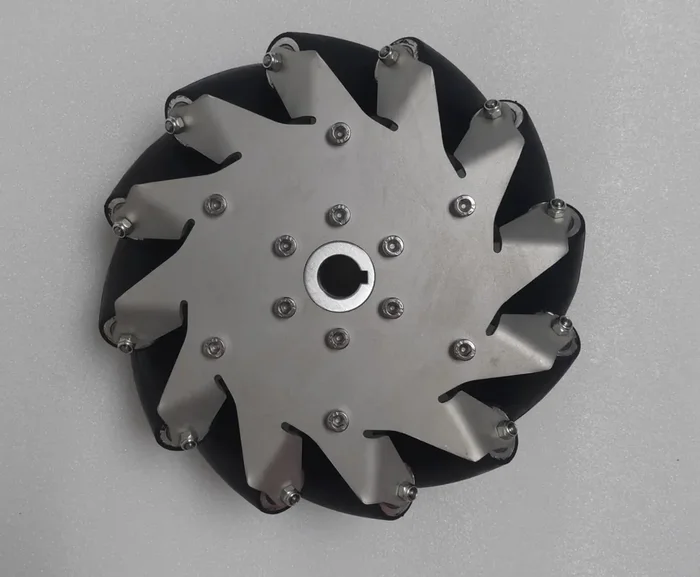 203mm Stainless Steel Mecanum Wheel Left with Rubber Roller with Bearing Rollers – 14151L