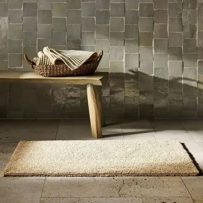 21″x34″ Organic Melange Reversible Bath Rug Natural – Casaluna™