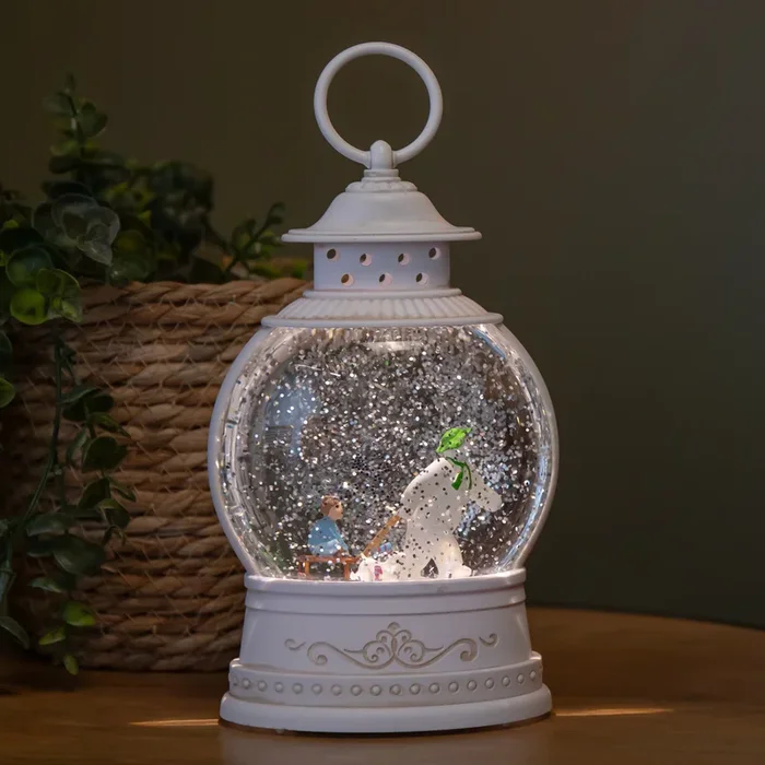 25cm Battery Operated Light up The Snowman and Snowdog Christmas Water Spinner with LEDs