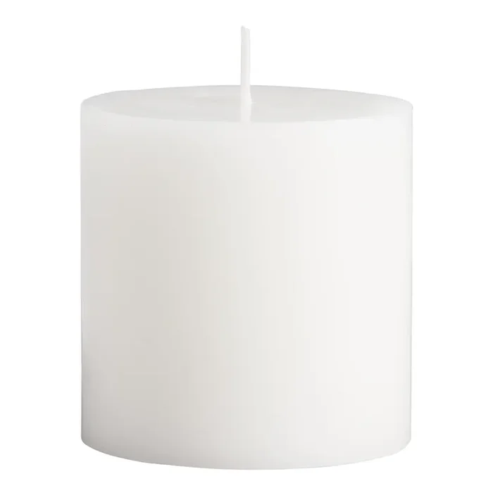 3×3 White Unscented Pillar Candle