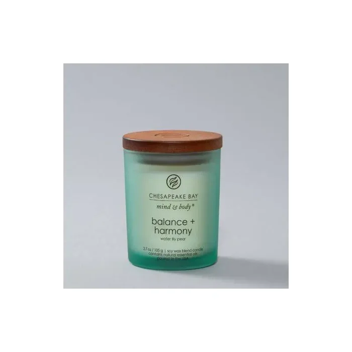 3.7oz Lidded Glass Jar Candle Water Lily Pear – Chesapeake Bay Candle Soy Wax Blend with Essential Oils, 24hr Burn Time