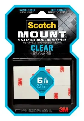 3M Scotch-Mount™ Clear Double-Sided Mounting Strips 1″ x 125″