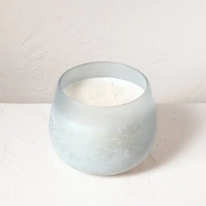 4-Wick Balance Fashion Salted Glass Wellness Jar Candle Light Blue 30oz – Casaluna™ Soy & Coconut Blend, Golden Hour Scent