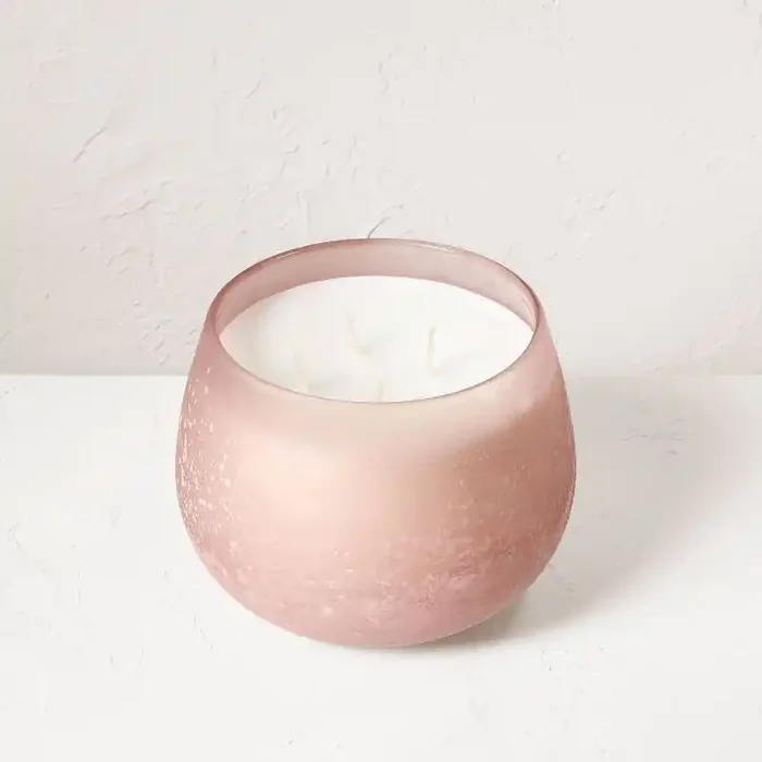 4-Wick Reflection Fashion Salted Glass Wellness Jar Candle Pink 30oz – Casaluna™ Soy & Coconut Scent, 50hr Burn Time