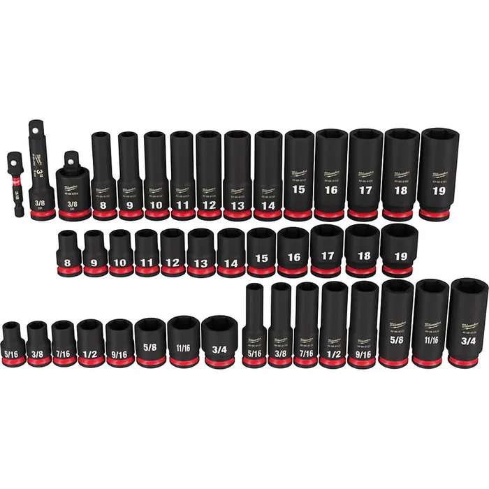 43PC SHOCKWAVE™ Impact Duty™ 3/8″ Drive SAE & Metric Deep 6 Point Socket Set
