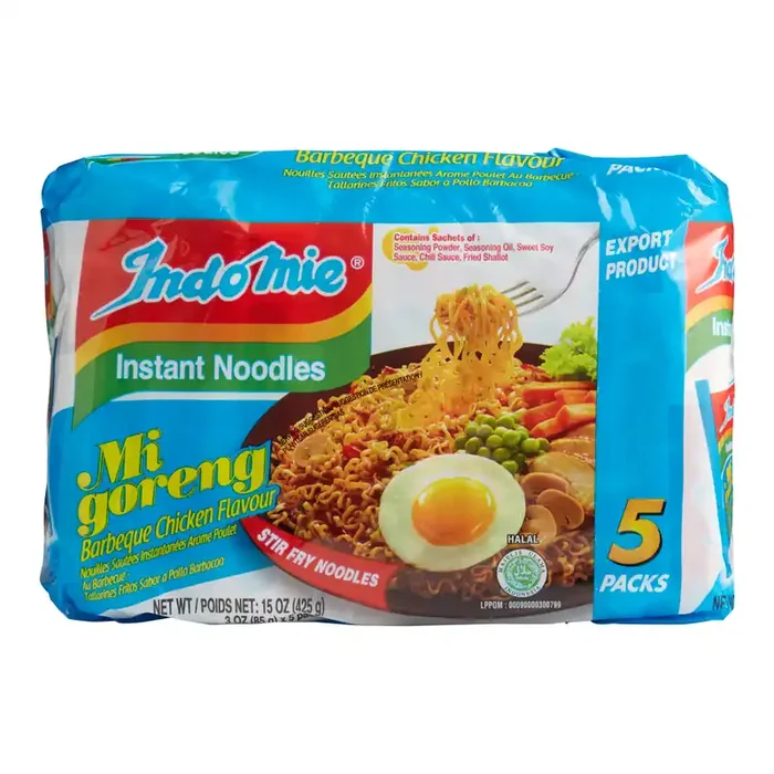 5 Pack Indomie Barbecue Chicken Fried Noodles Set of 2