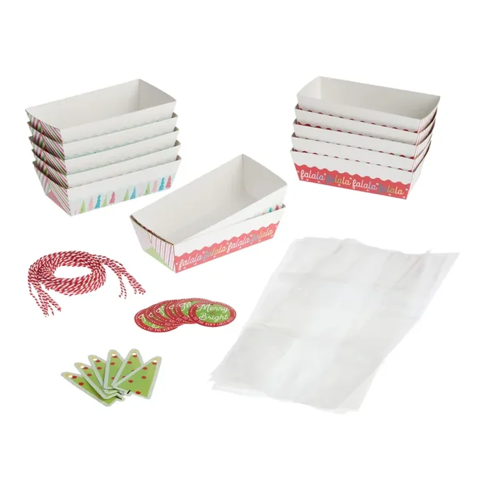 6 Pack Holiday 2023 Paper Loaf Pan Gifting Kit Set of 2