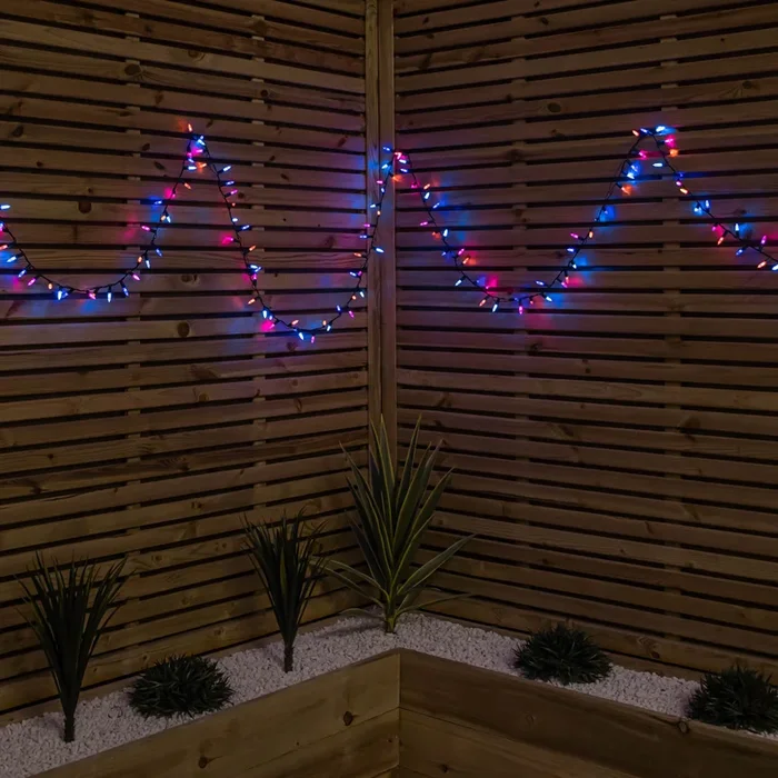 7.5m 300 LED Multi-Action Christmas Fairy Cap String Lights with Timer in Rainbow