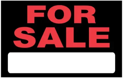 8 X 12 BLACK AND RED FOR SALE SIGN