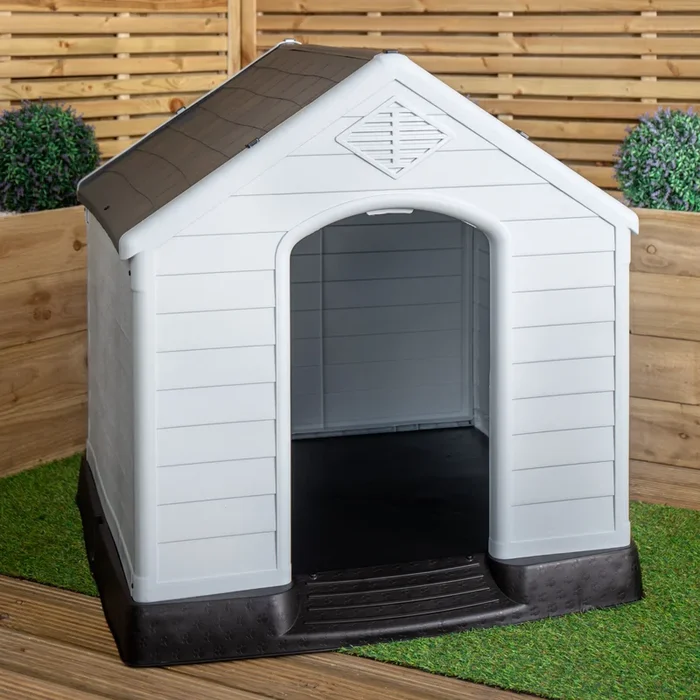 99 x 92cm Samuel Alexander Large Outdoor Plastic Dog House with Raised Bed