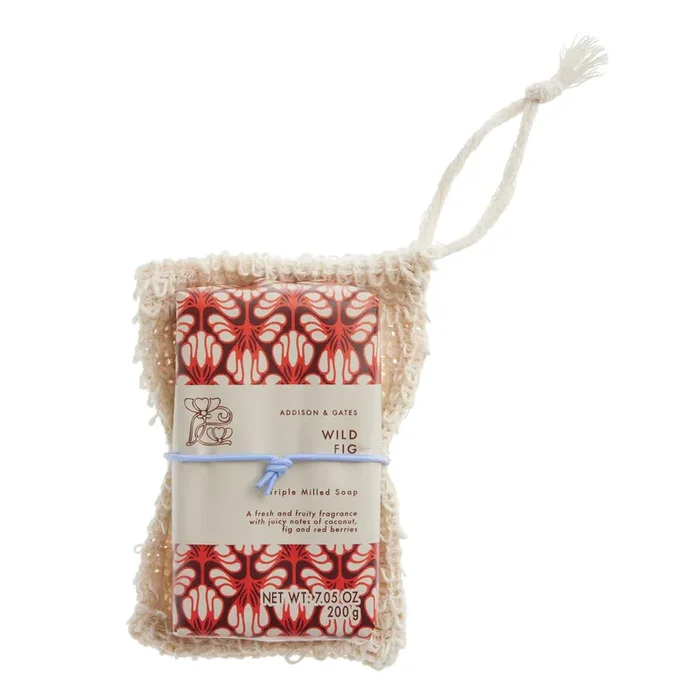 A&G Art Deco Wild Fig Bar Soap with Wash Pouch