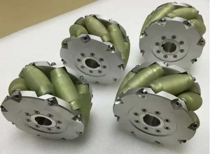 A Set of 6 inch Heavy Duty Industrial Mecanum Wheel with PU Roller and Load Capacity 300KG – NM152A