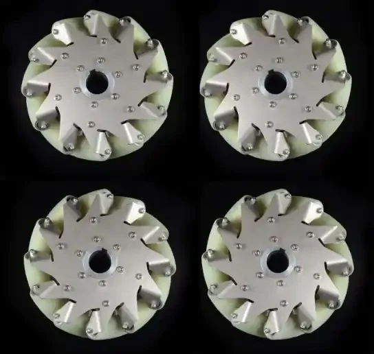 A Set of 8 inches Industrial Mecanum Wheel with 12 PU Roller 150KG Load – 14178
