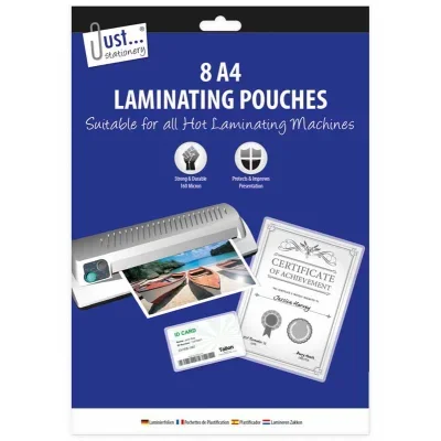 A4 Laminating Pouches 8 pack