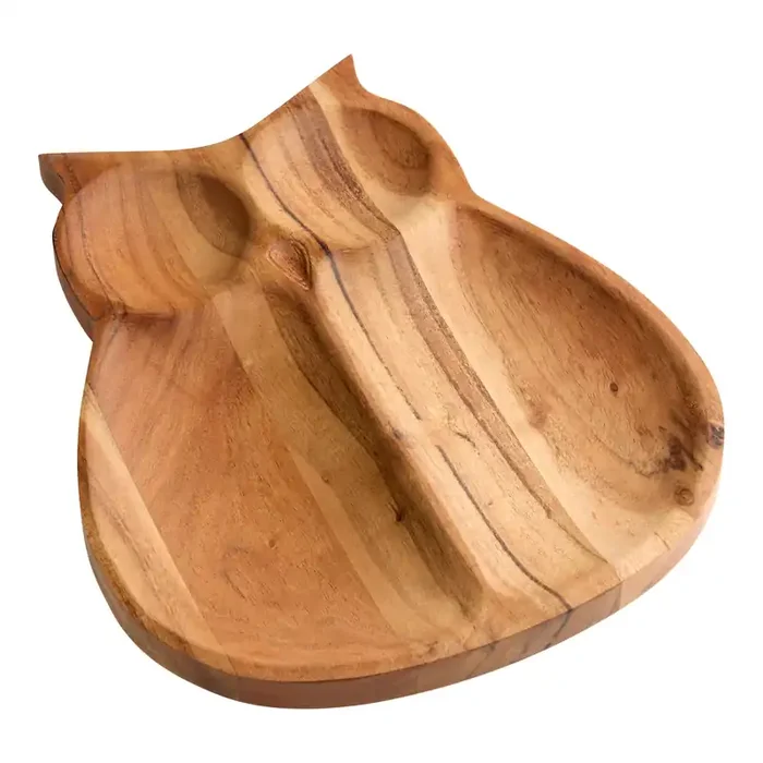 Acacia Wood Owl Figural Serving Board