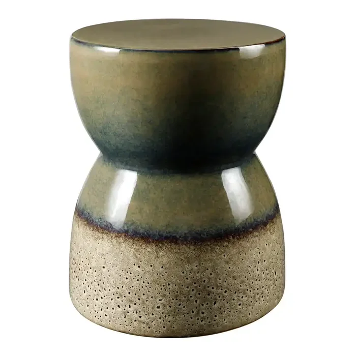 Addle Tonal Ceramic Hourglass Side Table