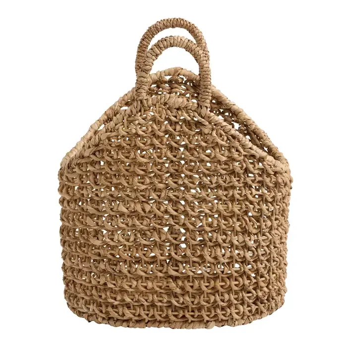 Adora Water Hyacinth and Rattan Tote Basket