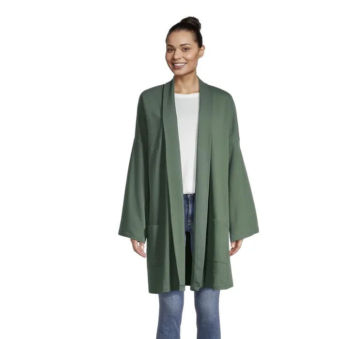 Agave Green Fleece Open Front Cardigan Sweater