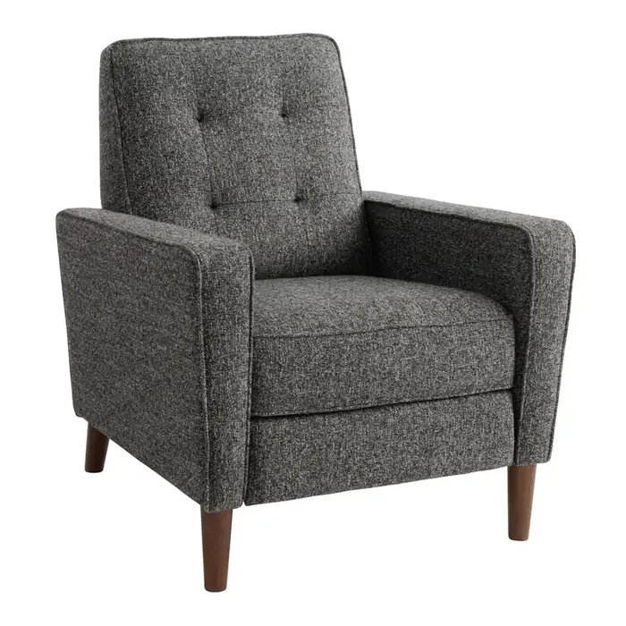 Alexander Black and Gray Tweed Tufted Push Back Recliner – DO NOT REACTIVATE