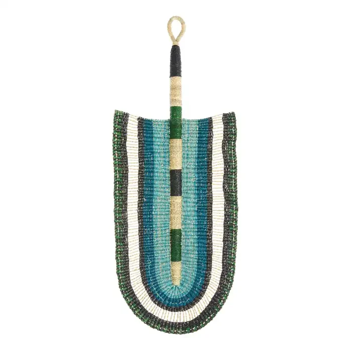 All Across Africa Blue Woven Fan Wall Decor