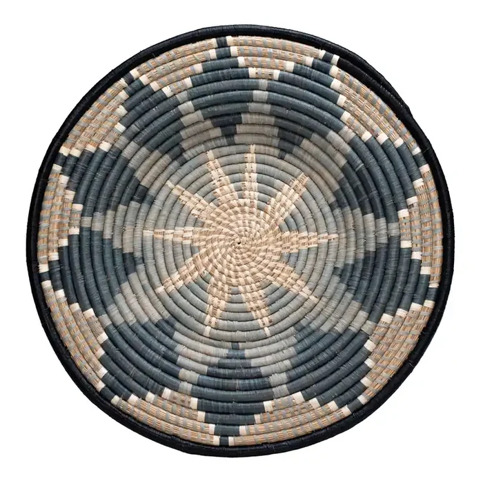 All Across Africa Dark Blue Woven Disc Wall Decor