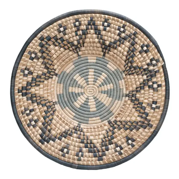 All Across Africa Light Blue Woven Disc Wall Decor