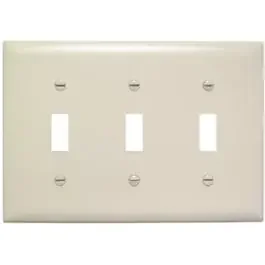 Almond 3-Toggle Opening Nylon Wall Plate