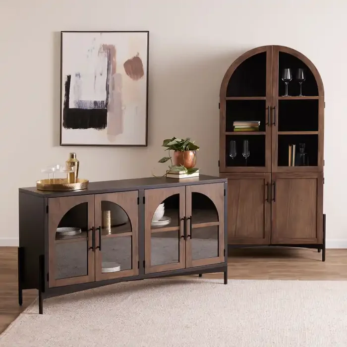 Amira Vintage Walnut and Black Storage Furniture Collection