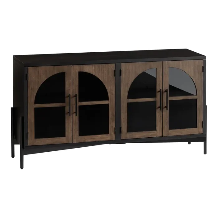 Amira Vintage Walnut and Charcoal Black Sideboard