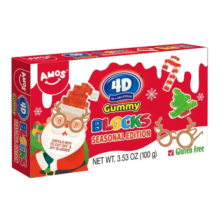 Amos 4D Seasonal Edition Gummy Candy Blocks Theater Box