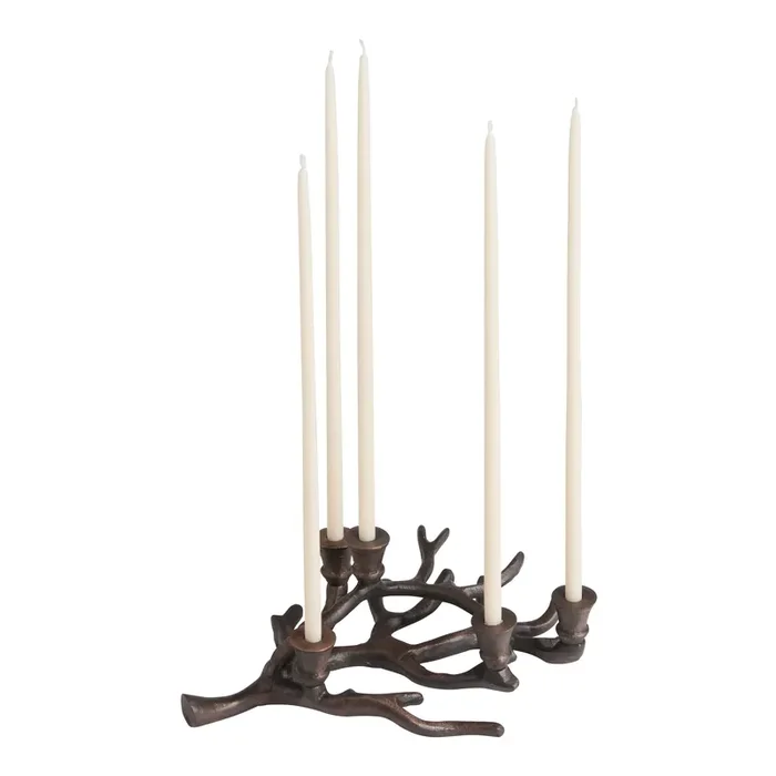Antique Bronze Branch Narrow Taper Candle Holder