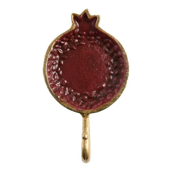 Antique Gold and Crimson Pomegranate Wall Hook