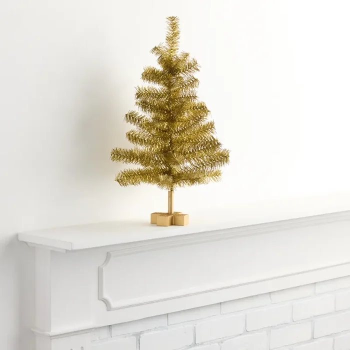 Antique Gold Tinsel Christmas Tree Décor