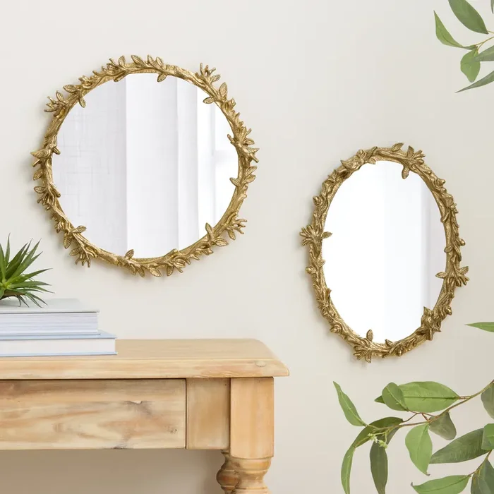 Antique Gold Vintage Botanical Wall Mirror Collection