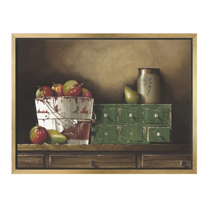 Apples & Pears by John Rossini Framed Canvas Wall Art