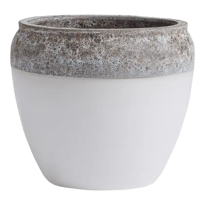 Aragon White and Gray Lava Rock Outdoor Planter