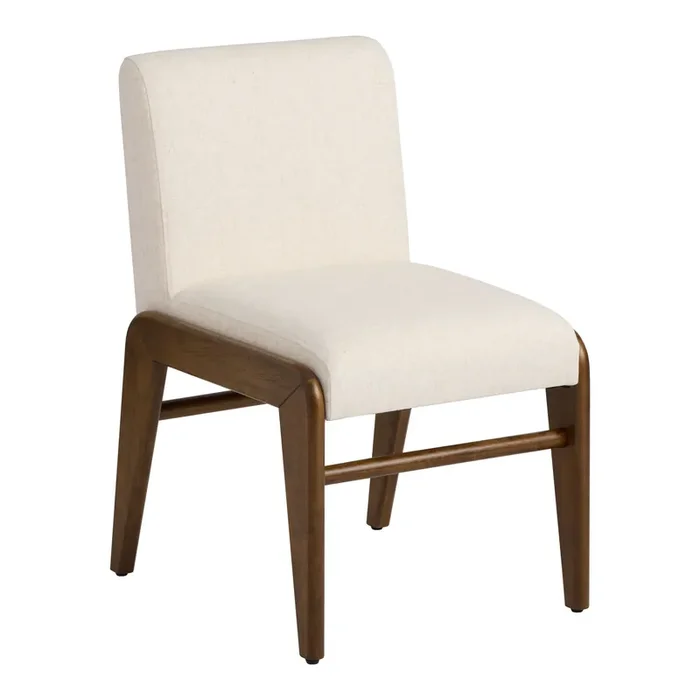 Arnett Umber Brown Wood Mid Century Upholstered Dining Chair