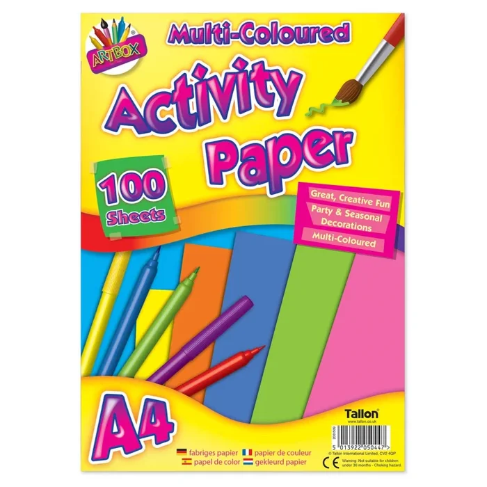 Artbox A4 Activity Paper Assorted Colours 100 Sheets – Case of 12