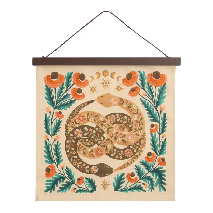 Aryn By Rebecca Zwanzig Embroidered Scroll Wall Hanging