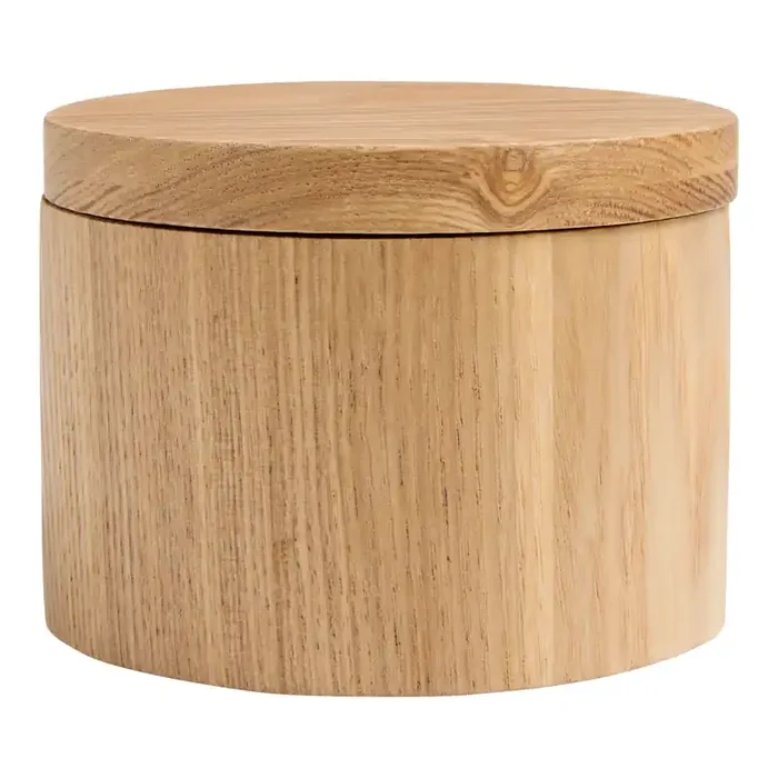 Ash Wood Salt Cellar with Swivel Lid